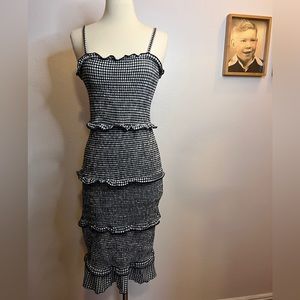 Vintage No Boundaries gingham spaghetti strap pencildress Sz Xs
